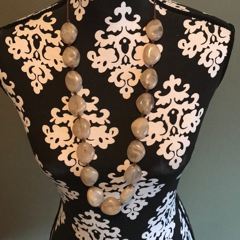Long stone necklace